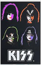 KISS - 4 FACES LIGHTNING BLACKLIGHT POSTER