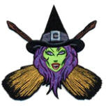 EMBROIDERED PATCH- WITCH CROSS BROOMS