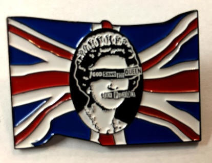 SEX PISTOLS - GOD SAVE THE QUEEN FLAG MEGA ENAMEL PIN