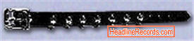 WRISTBAND - 1 ROW OF SMALL SPIKE ON BLACK LEATHER