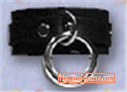 WRISTBAND - 1 RING BONDAGE ON BLACK LEATHER