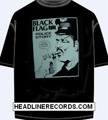 BLACK FLAG - POLICE STORY (BLACK SHIRT) TEE SHIRT