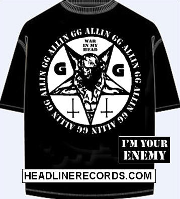 GG ALLIN - WAR IN MY HEAD TEE SHIRT